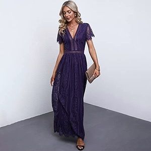 Long Lace Purple Dress